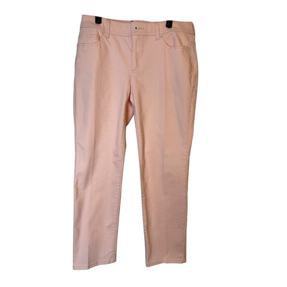 2/$30 Chicos size 0 Pink Straight-Leg Jeans - Picture 1 of 16
